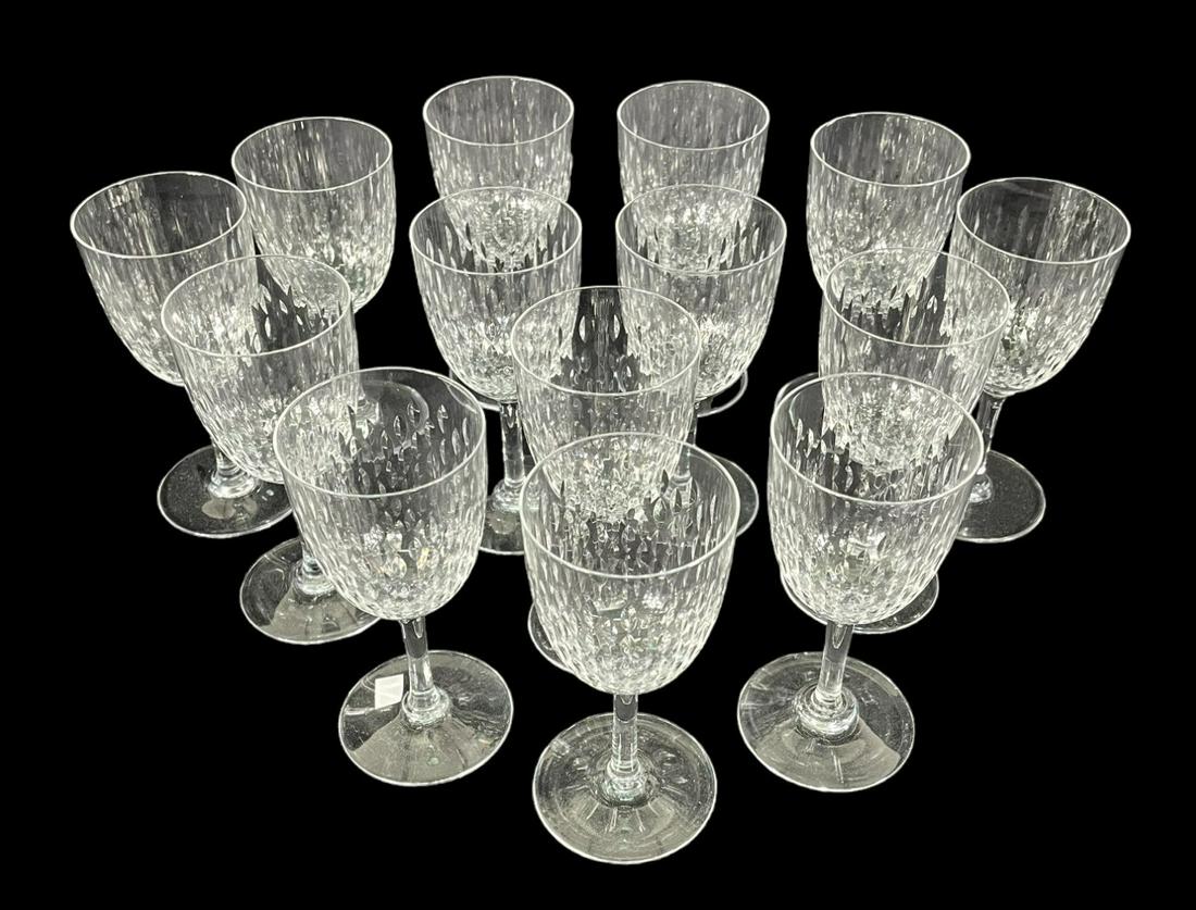 SET OF FOURTEEN BACCARAT CRYSTAL WINE GOBLETS: SET OF FOURTEEN BACCARAT CRYSTAL WINE GOBLETS. Height: 5.75 in. by Width: 2.5 in. by Depth: 2.5 in.