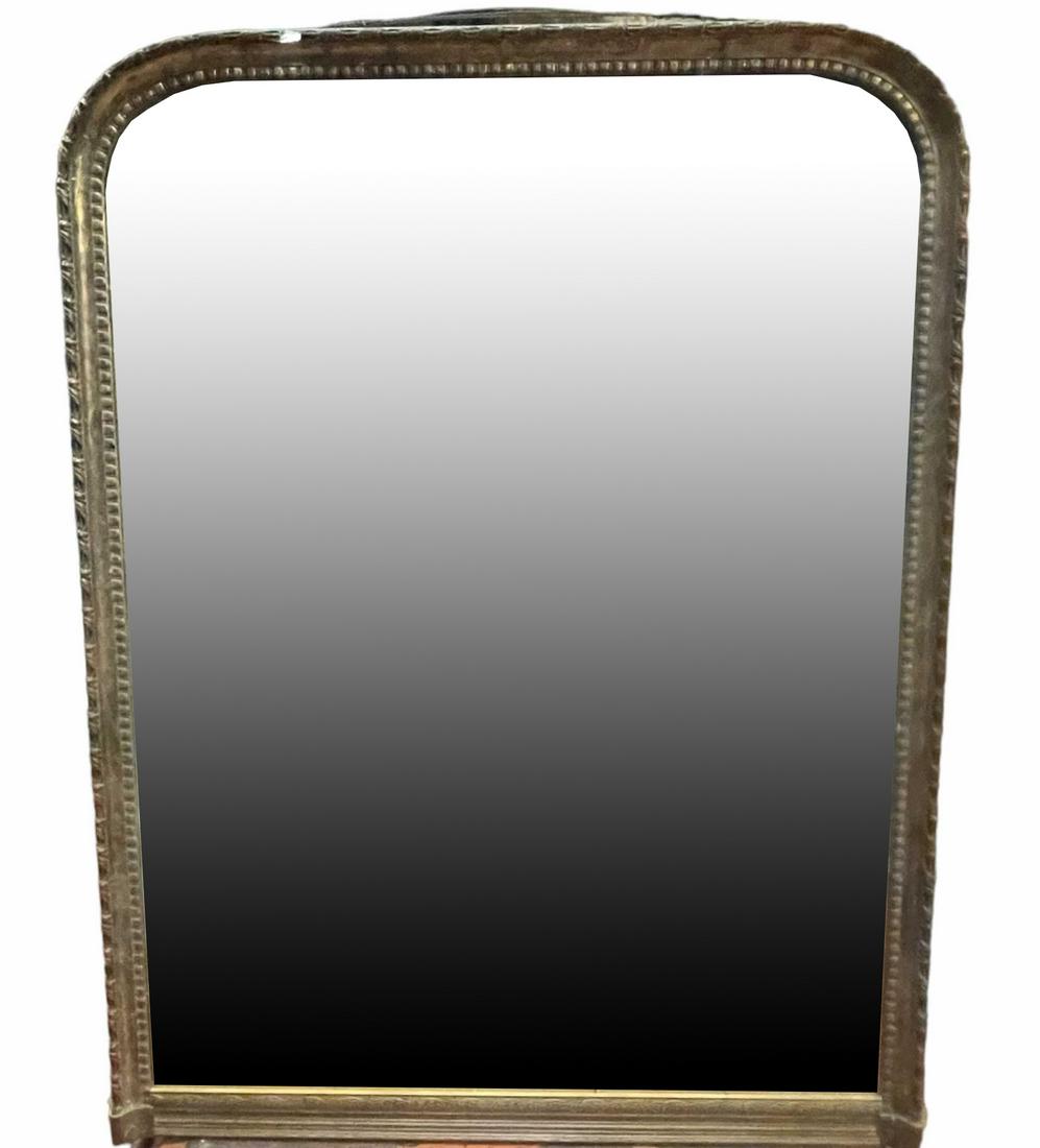 ANTIQUE FRENCH GILT FRAMED OVERMANTLE MIRROR (1 of 6)