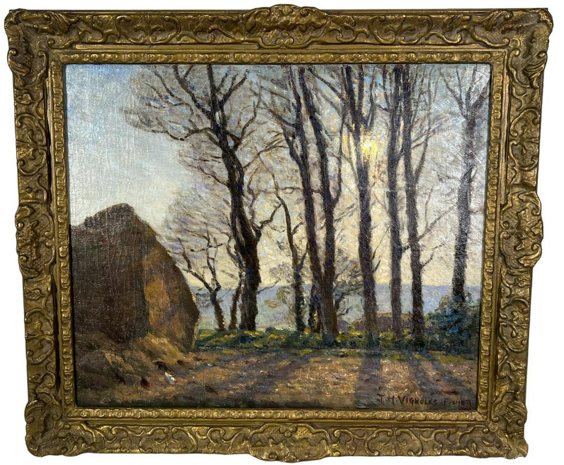 J. H. VIGNOLES FISHER LANDSCAPE OIL ON CANVAS (1 of 5)