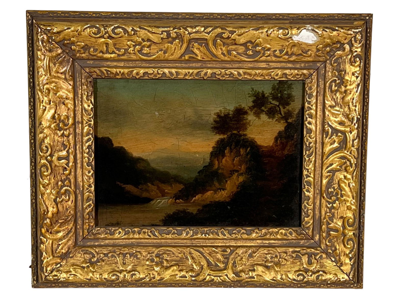 GILT FRAMED ANDSCAPE OIL ON PANEL OIL ON PANEL PAINTING (1 of 2)