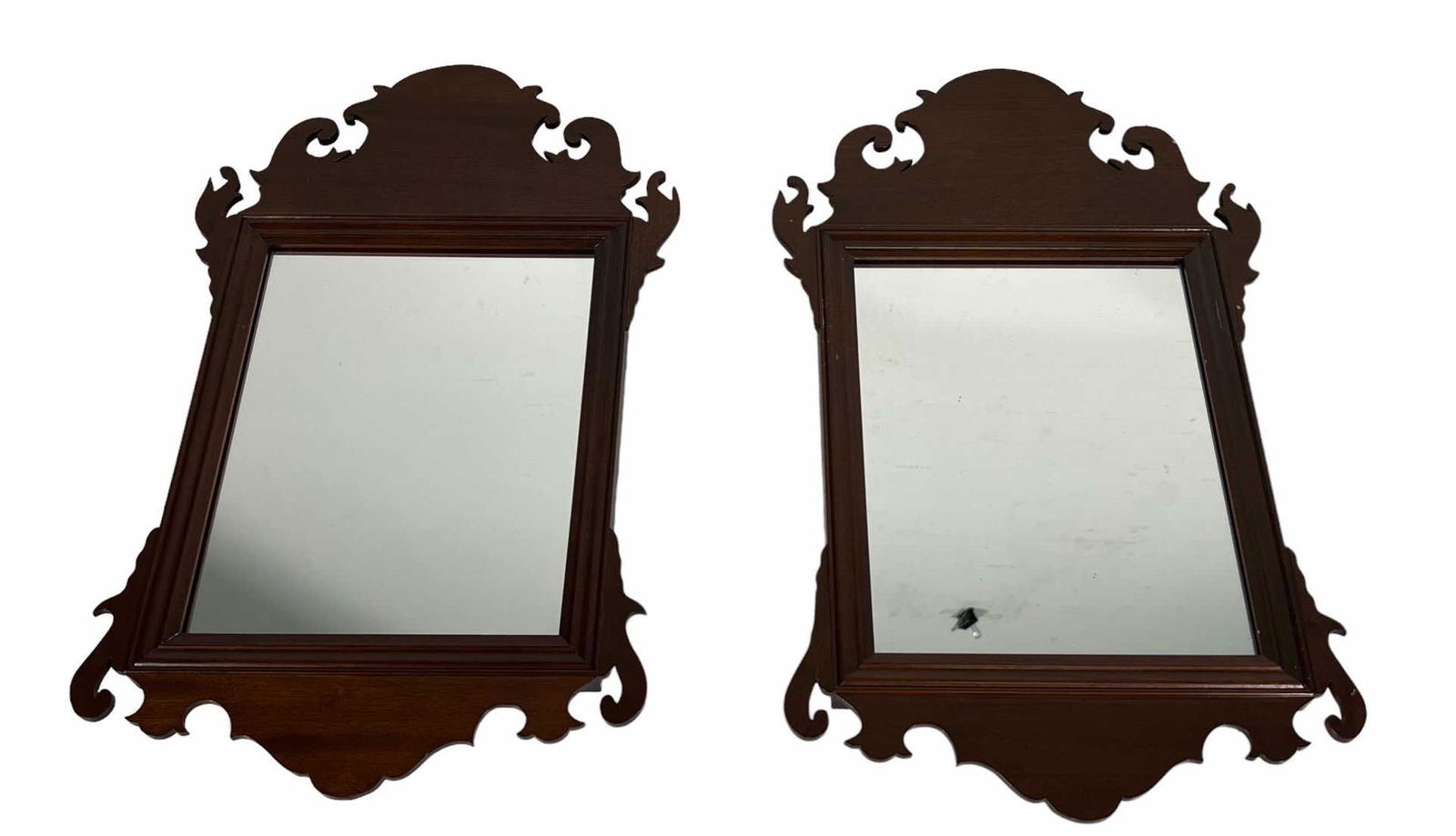 PAIR OF ANTIQUE MIRRORS: PAIR OF ANTIQUE MIRRORS. Height: 19 in. by Width: 11