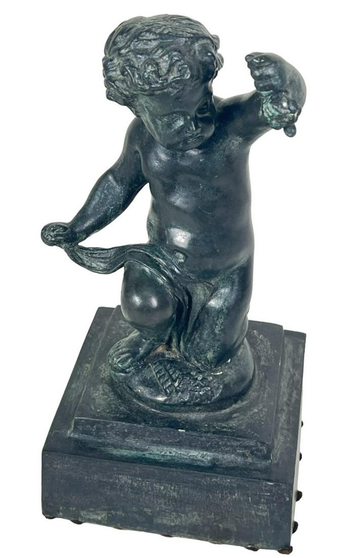 BRONZE CHERUB SCULPTURE (1 of 3)