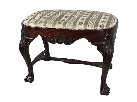 CHIPPENDALE STYLE UPHOLSTERED FOOT STOOL (1 of 2)