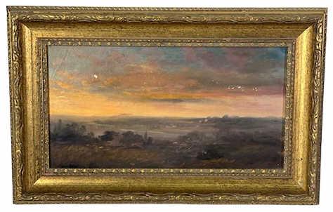 EDWARD L. CUSTER CONNECTICUT RIVER SCHOOL OIL ON BOARD (1 of 3)