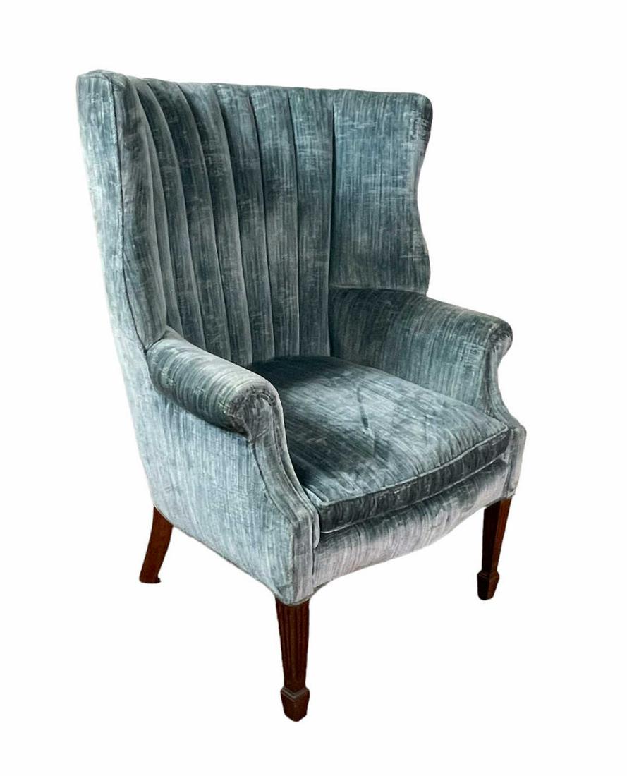 1940's HOLLYWOOD WINGBACK CHANNEL BACK ARMCHAIR (1 of 3)