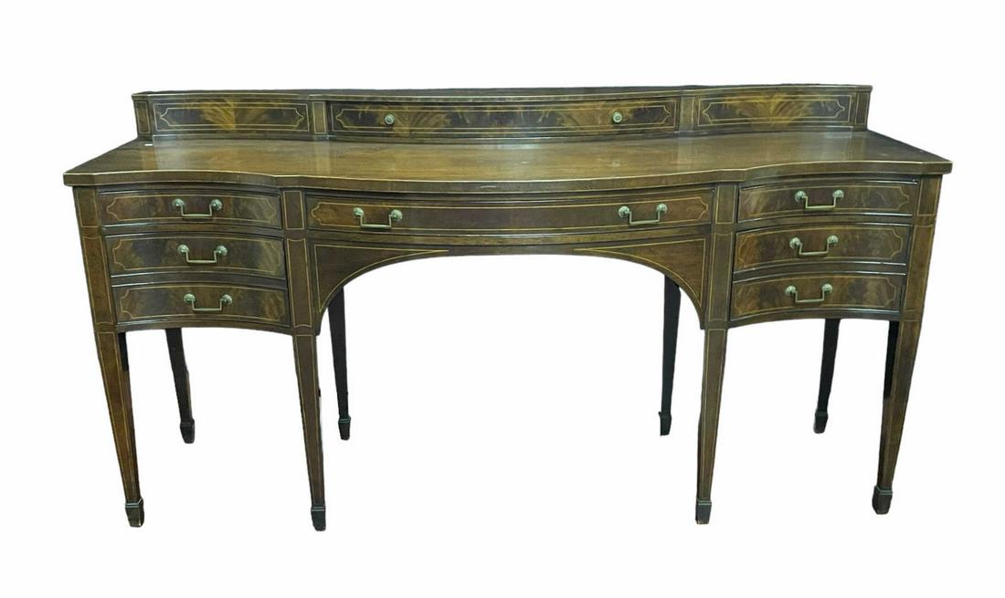 19th CENTURY SHERATON MAHOGANY SIDE BOARD (1 of 5)