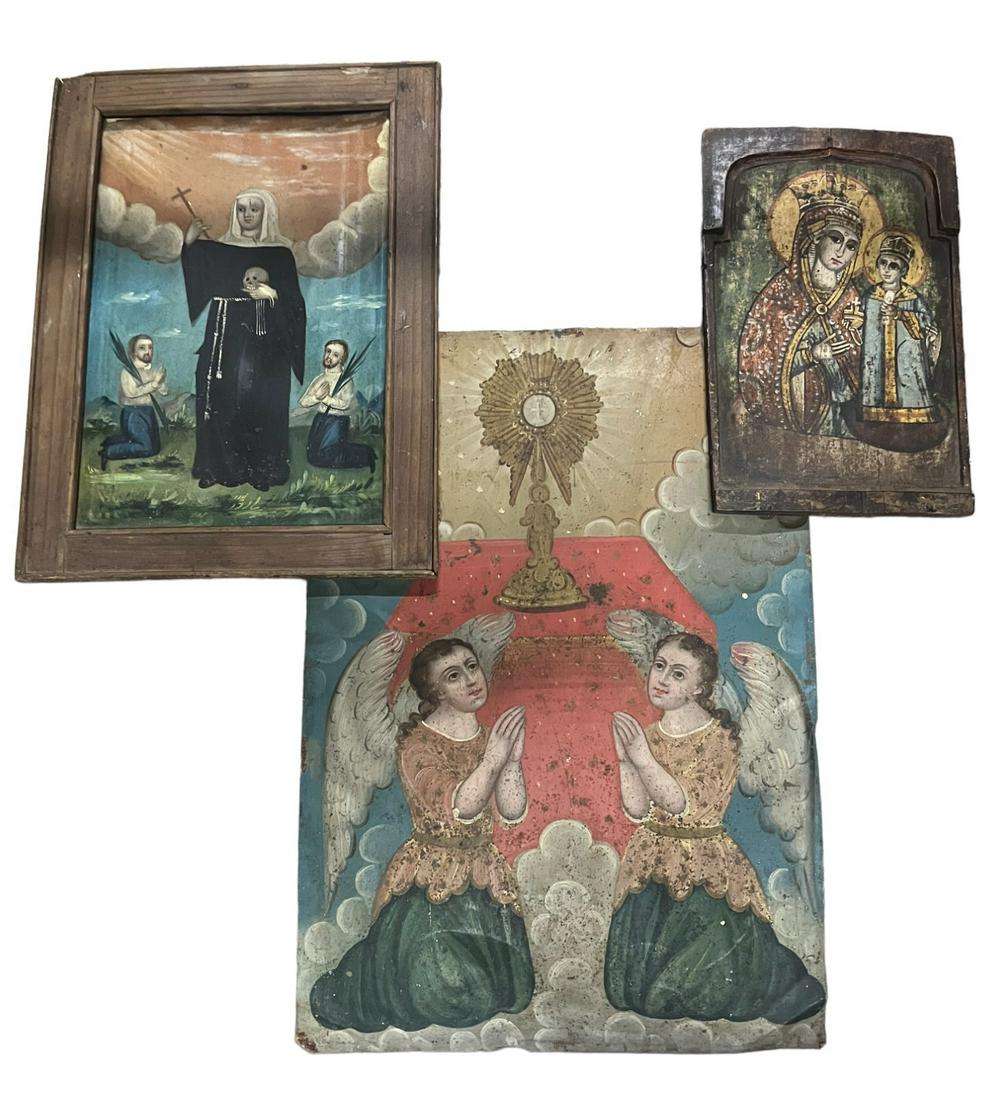 LOT OF THREE 19th CENTURY RETABLOS (1 of 7)