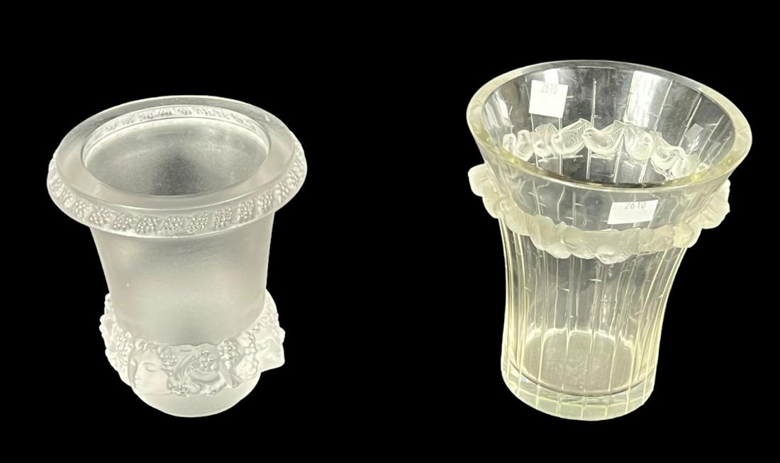 TWO LALIQUE CRYSTAL VASES (1 of 5)