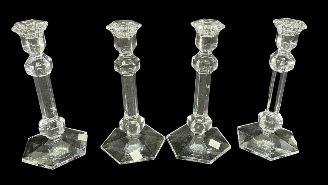 SET OF FOUR VAL ST. LAMBERT CRYSTAL CANDLESTICKS (1 of 4)