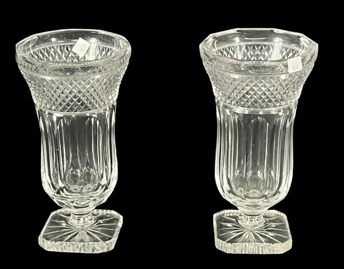 PAIR OF CUT GLASS VASES (1 of 3)