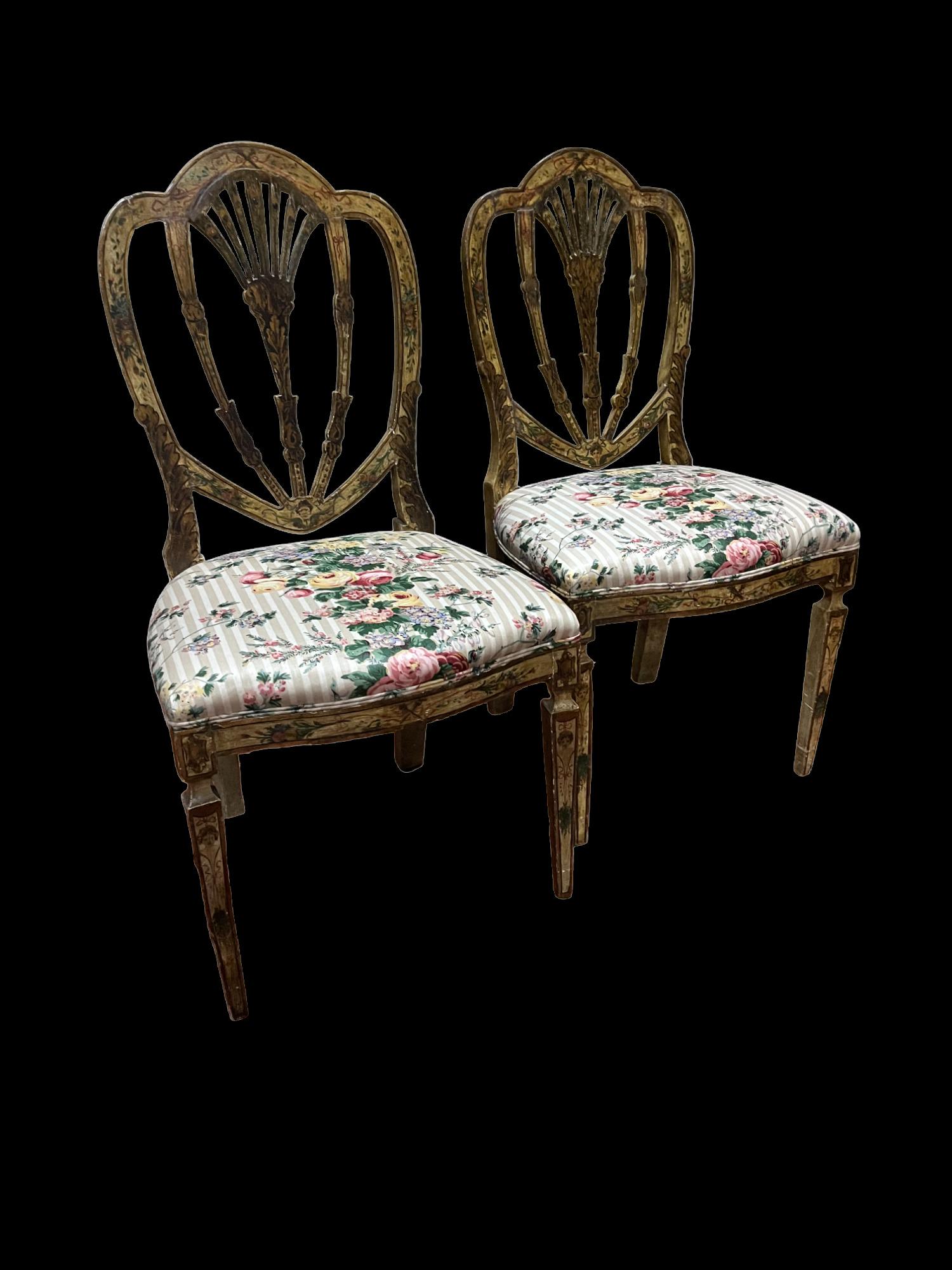 PAIR OF ANTIQUE HEPPLEWHITE SIDE CHAIRS (1 of 8)