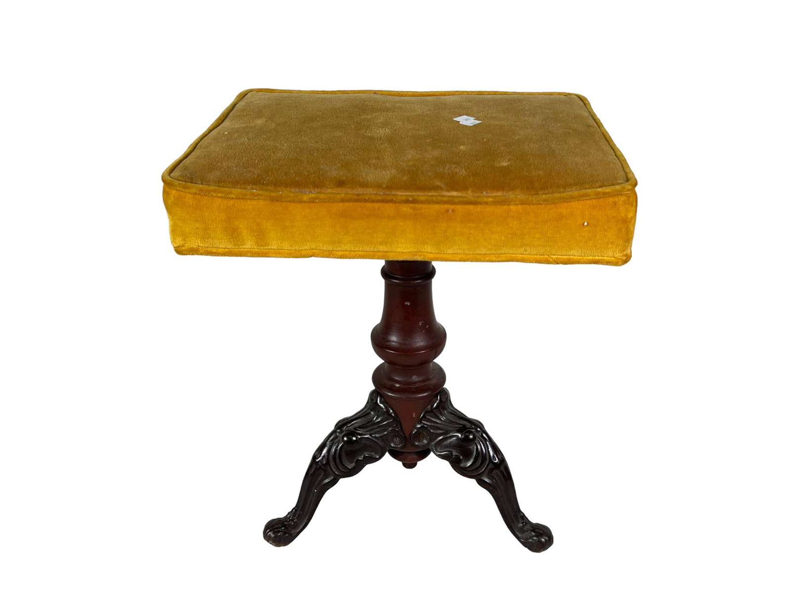 VINTAGE PIANO / VANITY STOOL: VINTAGE PIANO / VANITY STOOL Height: 19.5 in. by Width: 16 in. by Depth: 12