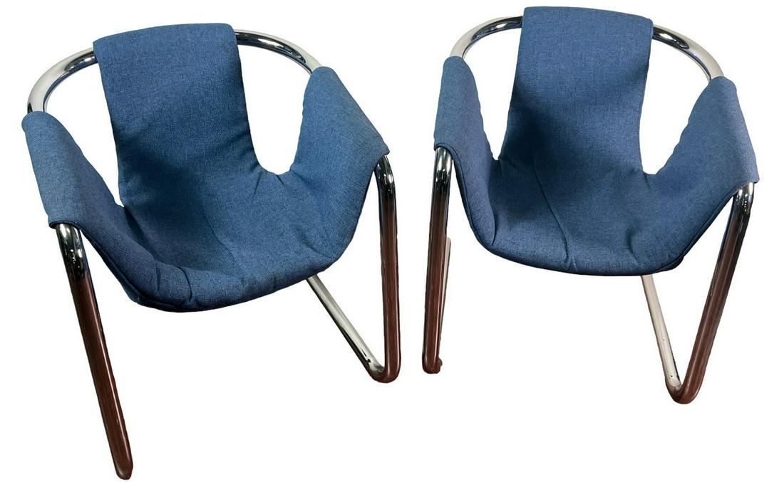 PAIR MID CENTURY ZERMAT SLING CHAIRS (1 of 3)