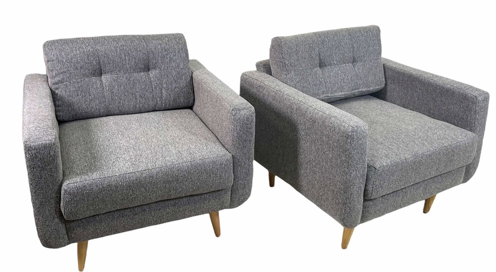 PAIR OF MODERN ARMCHAIRS: PAIR OF MODERN ARMCHAIRS. Height: 31 in. by Width: 30 in. by Depth: 30 in.