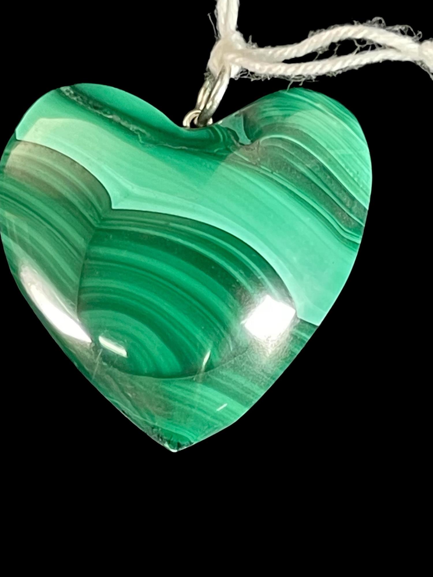 MALACHITE HEART PENDANT: MALACHITE HEART PENDANT.