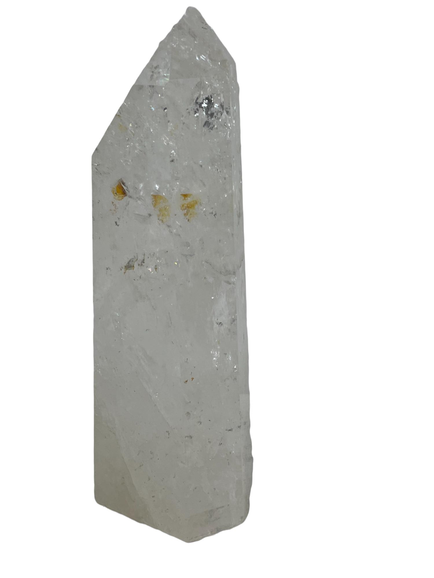 QUARTZ OBELISK: QUARTZ OBELISK - 2.2 LBS. Height: 8 in. by Width: 3 in. by Depth: 2