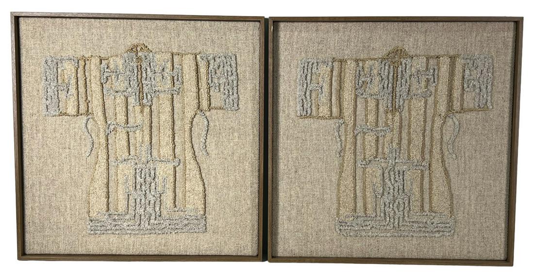 TWO FRAMED WOVEN KIMONOS (1 of 4)