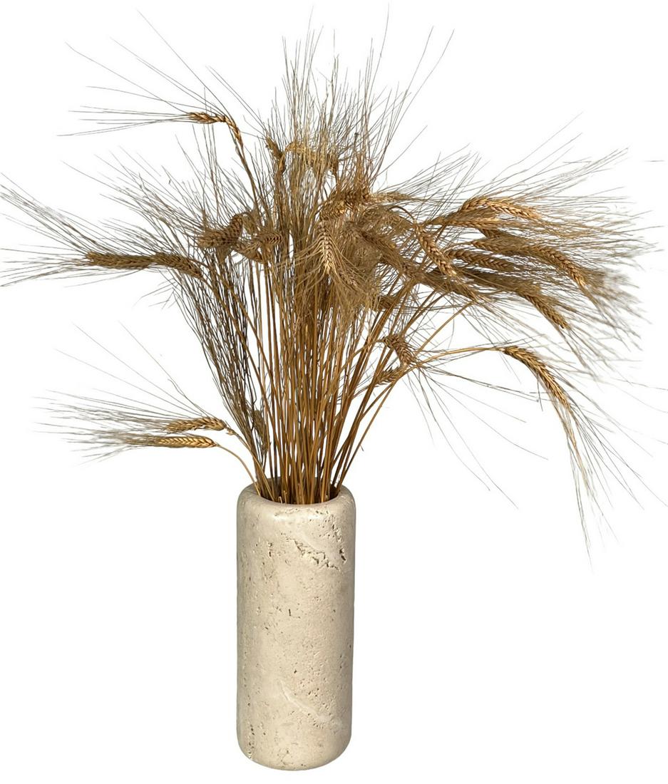 CIRCA 1960's ITALIAN RAYMOR TRAVERTINE VASE: CIRCA 1960's ITALIAN RAYMOR TRAVERTINE VASE. RETAINS RAYMOR TAG ON BOTTOM. Height: 11 in. by Width: 4075 in. by Depth: 4.75 in.