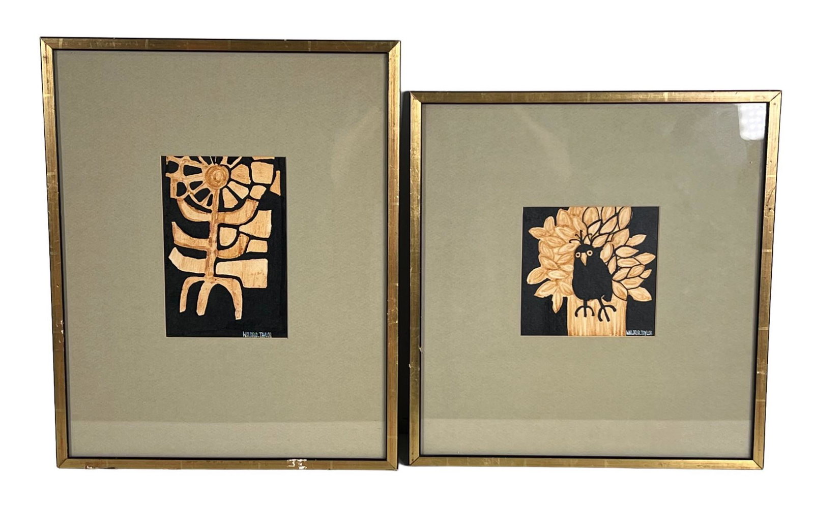 TWO WALDRIP TAYLOR ACRYLIC ON CANVAS PAINTINGS: TWO WALDRIP TAYLOR ACRYLIC ON CANVAS PAINTINGS. Height: 17 in. by Width: 13.5 in. by Depth: 1