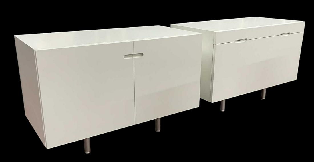 PAIR OF WHITE CABINETS/CREDENZA (1 of 5)