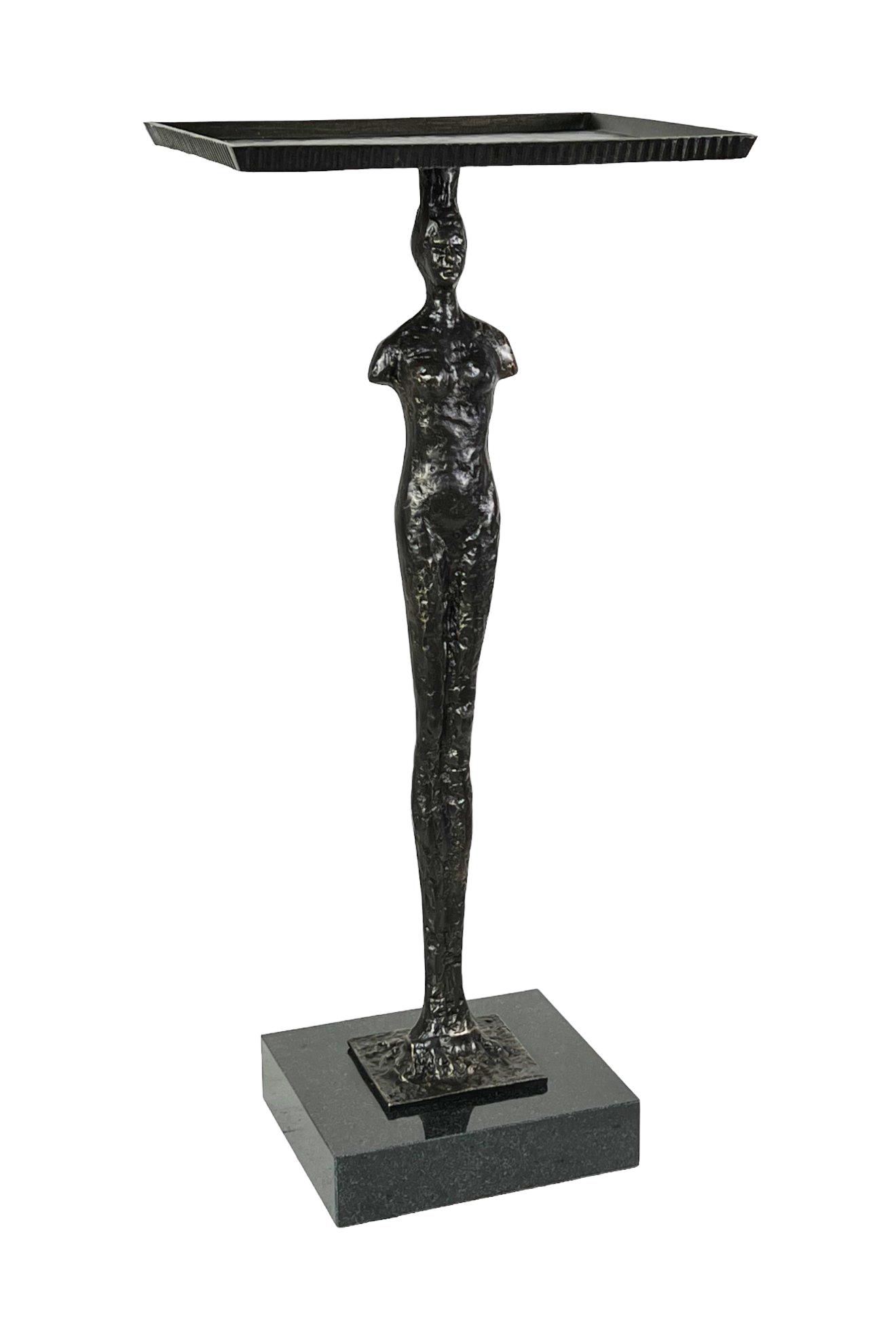MODERN BRONZE WOMAN TABLE ON GRANITE BASE (1 of 3)