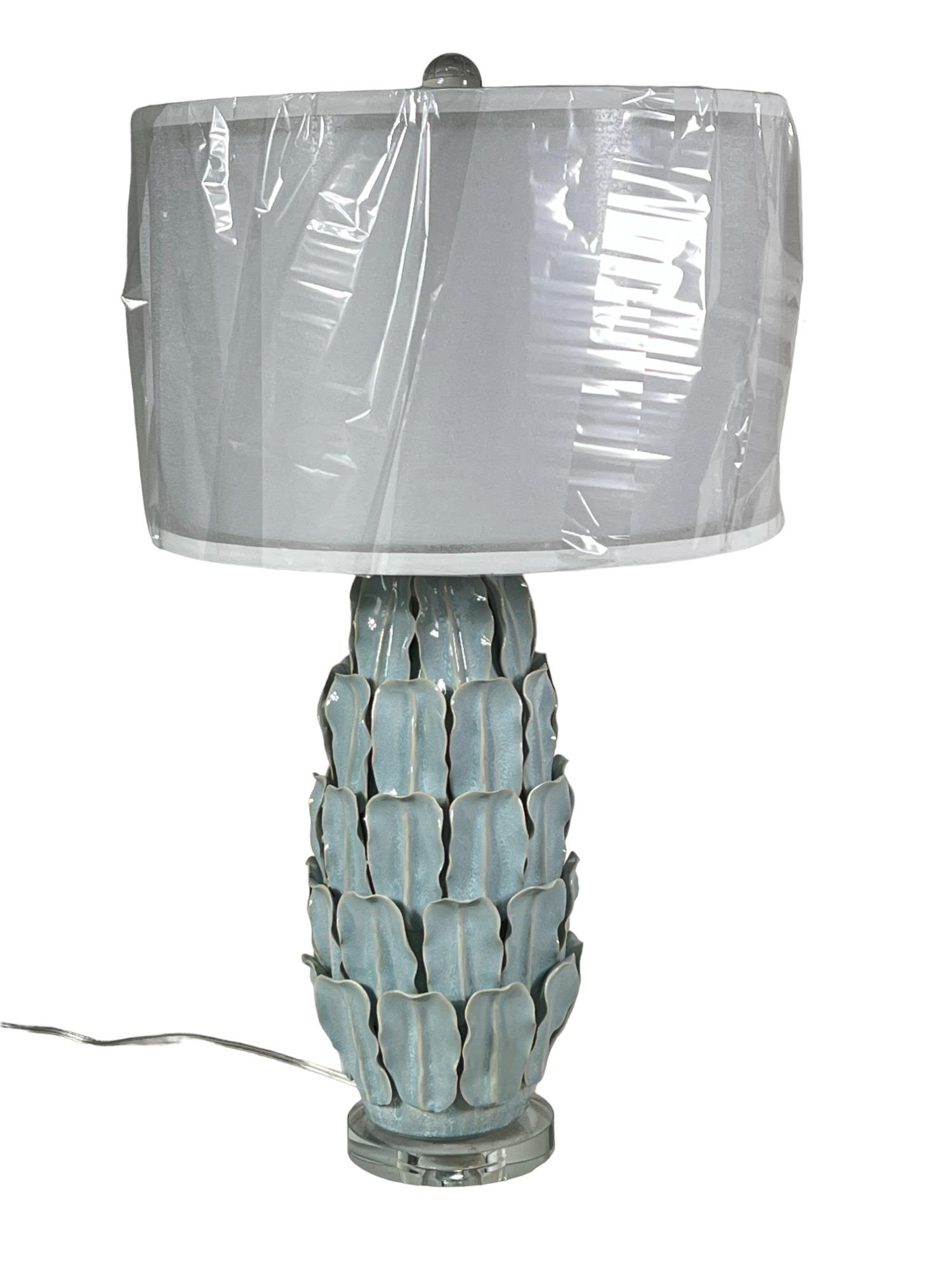 ARTICHOKE STYLE CELEDON TABLE LAMP (1 of 4)