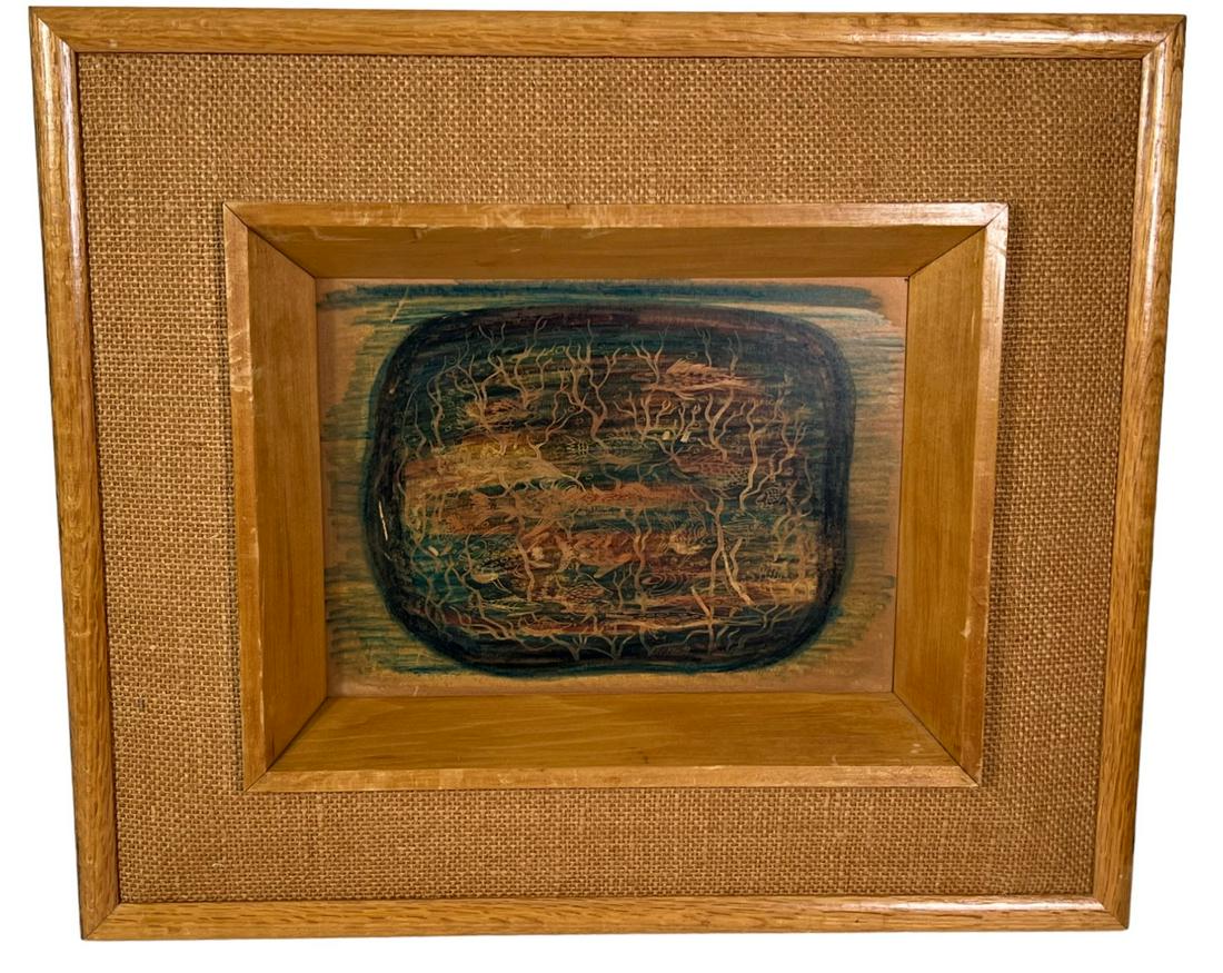 TWO ABSTRACT OIL ON PANEL PAINTINGS (1 of 6)