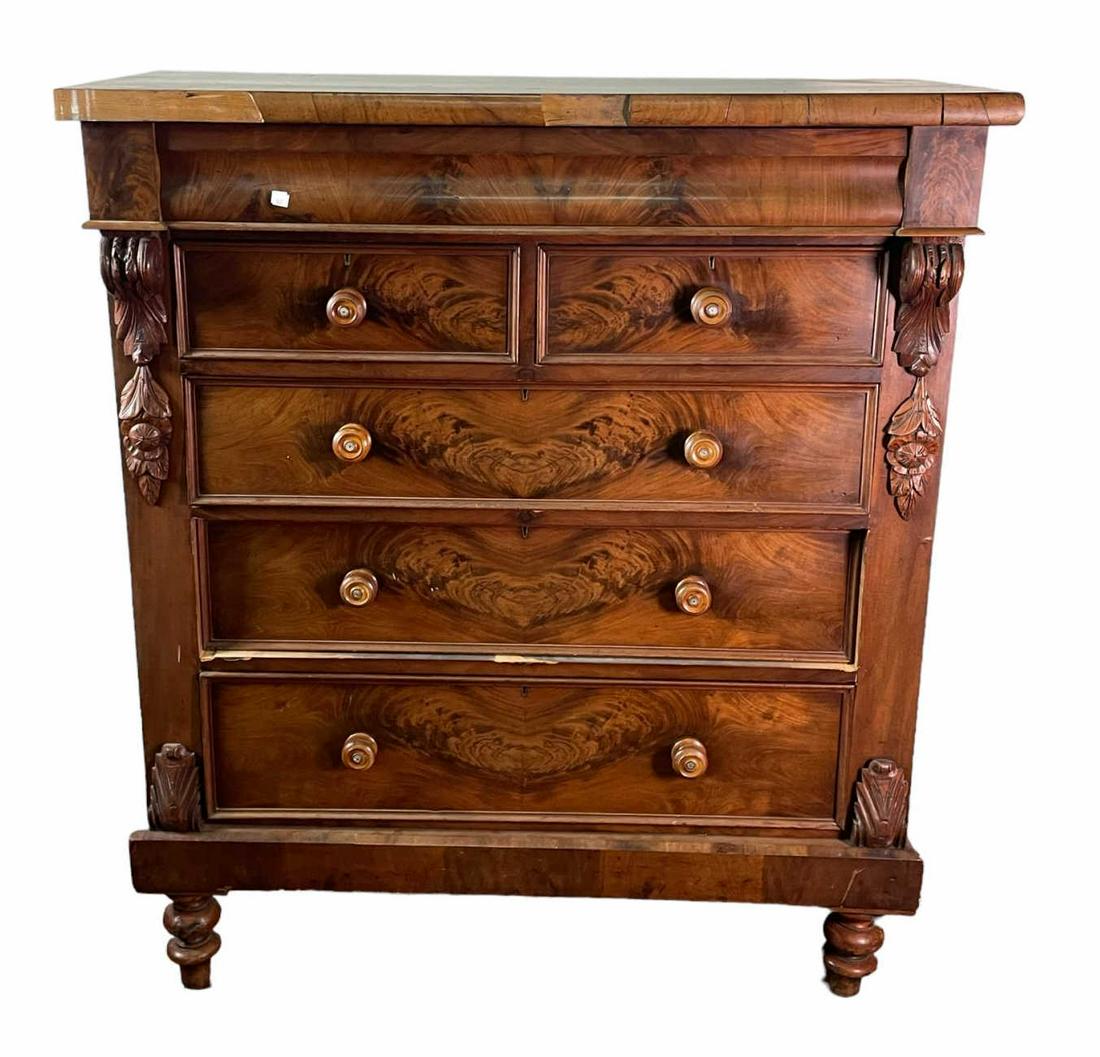 19th CENTURY SCOTTISH MAHOGANY CHEST (1 of 3)