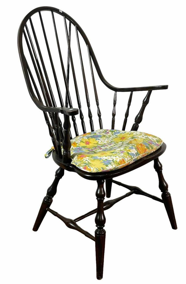 WINDSOR ARMCHAIR: WINDSOR ARMCHAIR. Height: 41 in. by Width: 23 in. by Depth: 21 in.