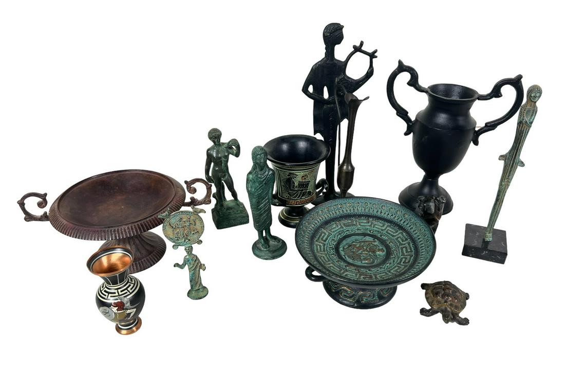 MISC LOT OF 13 BRONZE PIECES: MISC LOT OF 13 BRONZE PIECES Height: 10.5 in. by Width: 6 in. by Depth: 6
