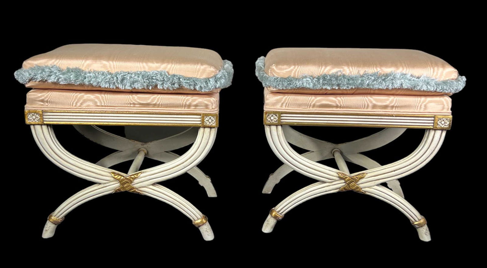 PAIR FRENCH NEOCLASSICAL BENCH / STOOLS (1 of 2)