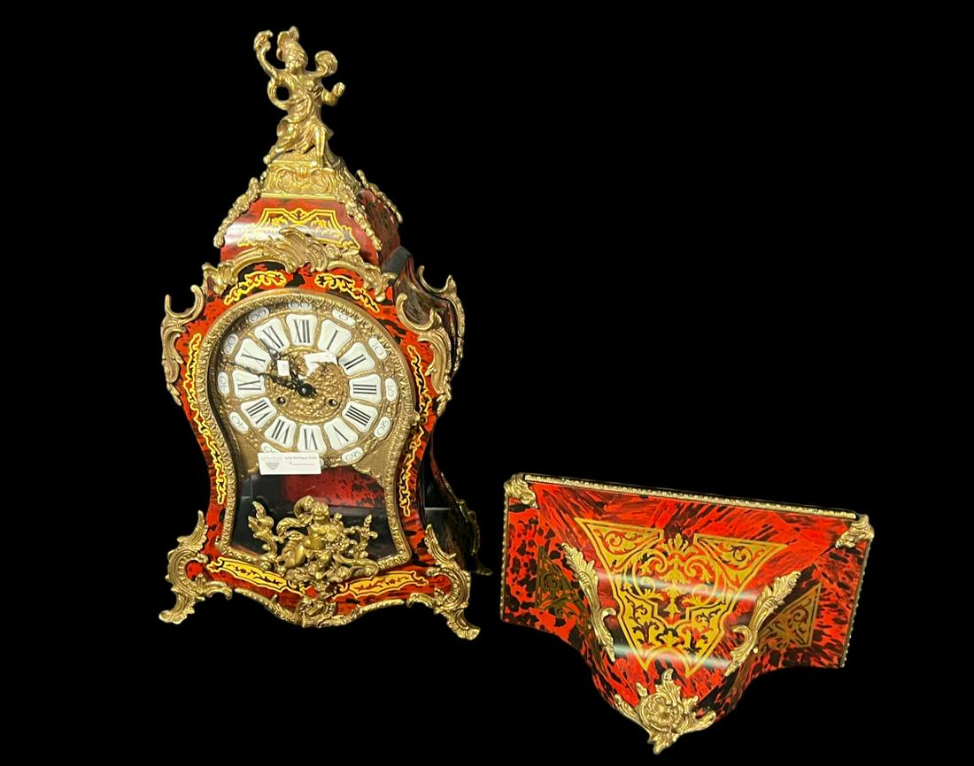 BAROQUE FAUX TORTOISE SHELL BRONZE MOUNTED CLOCK (1 of 5)