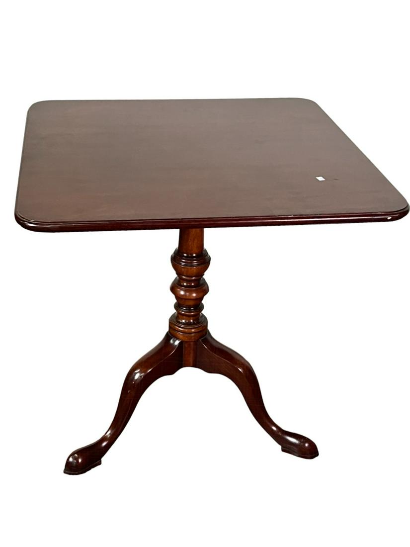19th C. MAHOGANY TRIPOD FLIP TOP OCCASIONAL TABLE (1 of 3)