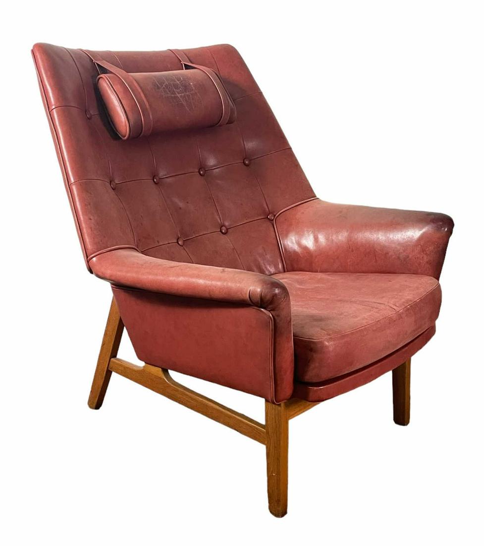DANISH LEATHER TOVE EDVARD KINDT-LARSEN CHAIR (1 of 4)