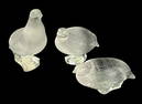 3 VINTAGE LALIQUE CRYSTAL QUAILS