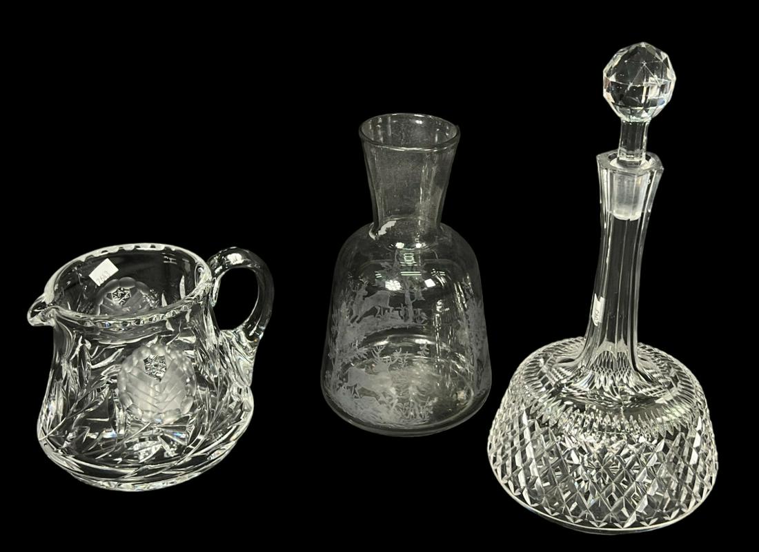 LOT OF THREE CUT GLASS PIECES (1 of 4)