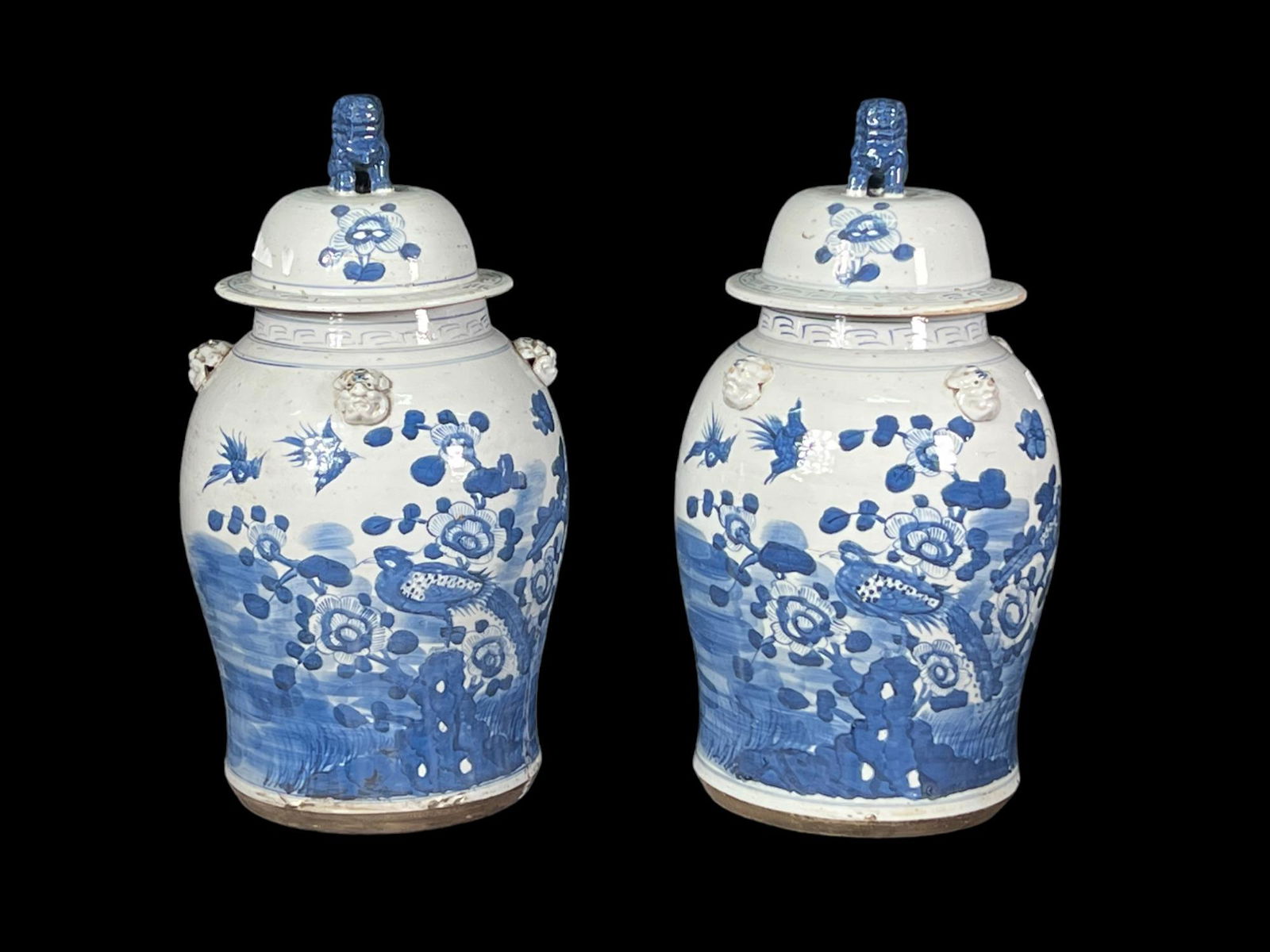 PAIR OF CHINESE PORCELAIN LIDDED TEMPLE JARS (1 of 6)