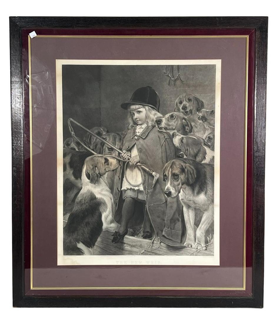 CHARLES BURTON BARBER ENGRAVING "THE NEW WHIP" (1 of 4)