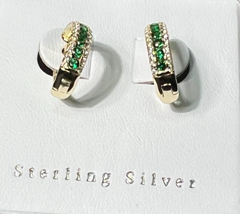 GREEN SPINEL HOOP EARRINGS: GREEN SPINEL HOOP EARRINGS