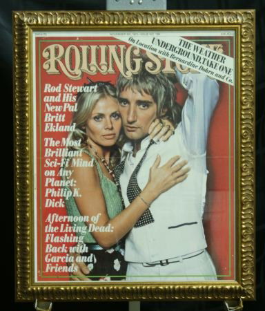 ROLLING STONES MAGAZINE COVER POSTER, ROD STEWART: ROLLING STONES MAGAZINE COVER POSTER, ROD STEWART AND BRITT ECKLAND, NOV 6, 1975