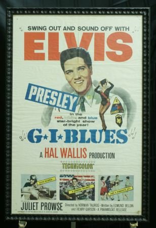 ORIGINAL ELVIS CONCERT POSTER, "G I BLUES, A HALL: ORIGINAL ELVIS CONCERT POSTER, "G I BLUES, A HALL WALLIS PRODUCTION, 1960.