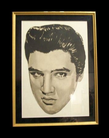 VINTAGE ELVIS HEAD CUT OUT: VINTAGE ELVIS HEAD CUT OUT.
