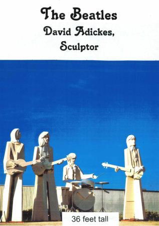 DAVID ADICKES "THE BEATLES" SCULPTURES: DAVID ADICKES "THE BEATLES" 36 FEET TALL SCULPTURES.