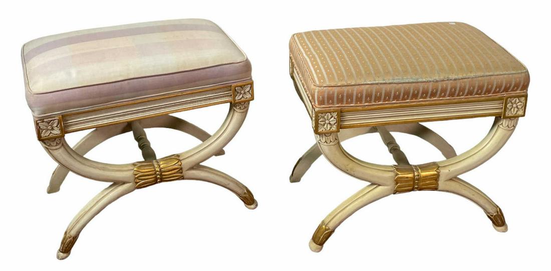 MIXED LOT OF TWO KARGES VANITY STOOLS (1 of 3)