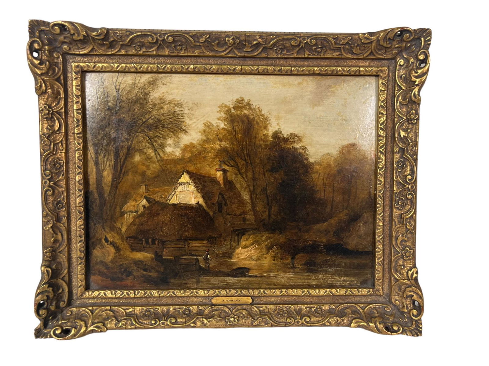 JOHN VARLEY EARLY 19th CENTURY OIL ON CANVAS PAINTING IN GILDED FRAME (1 of 4)