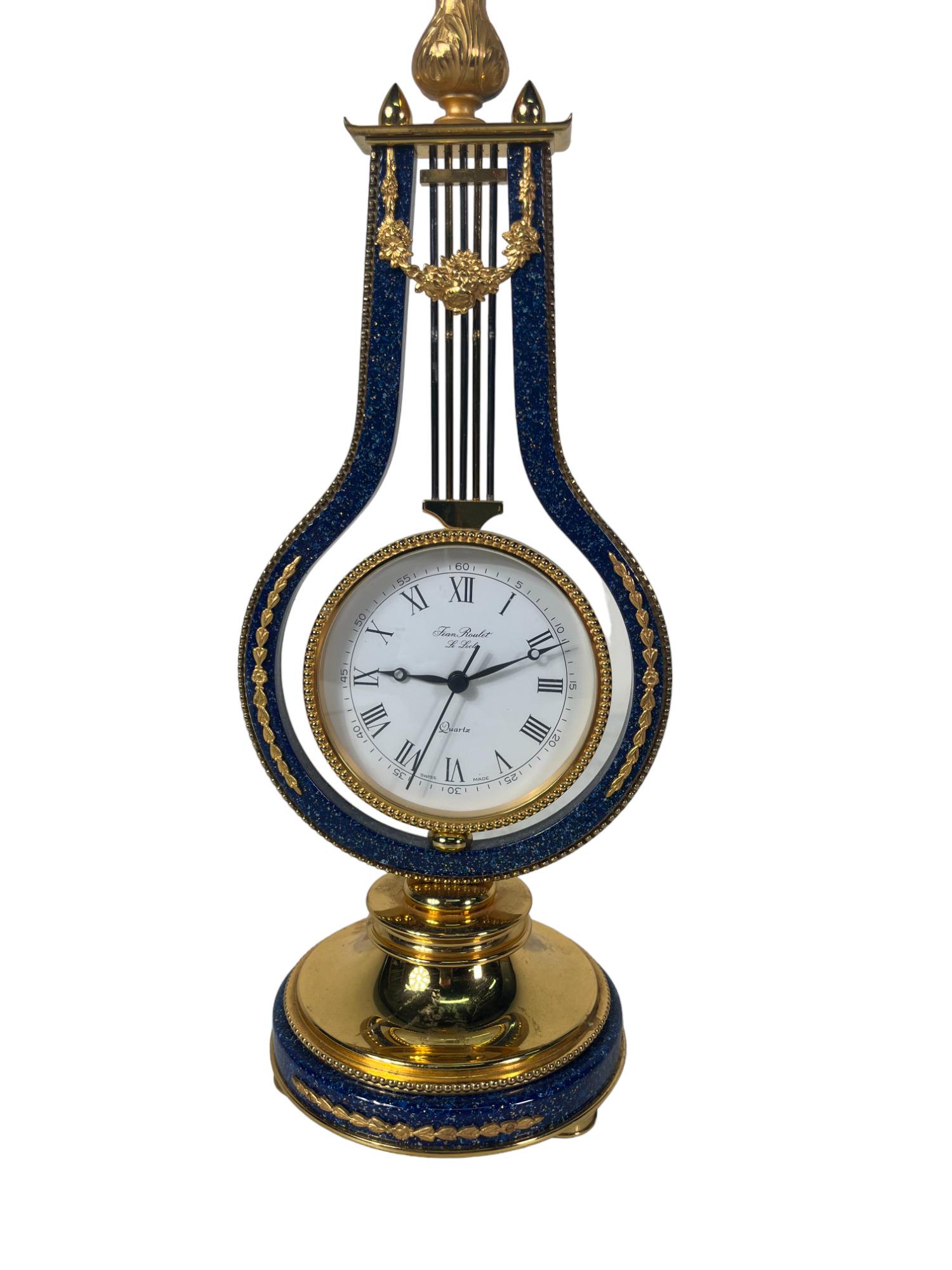 MARIE ANTOINETTE REPLICA CLOCK IN GILT BLUE GLAZE (1 of 4)