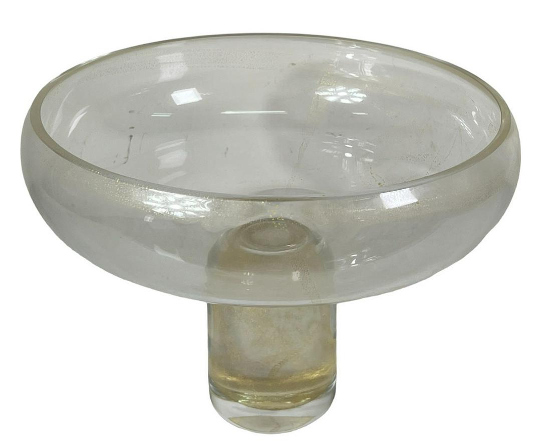ITALIAN MURANO GLASS HAND BLOWN COMPOTE (1 of 2)