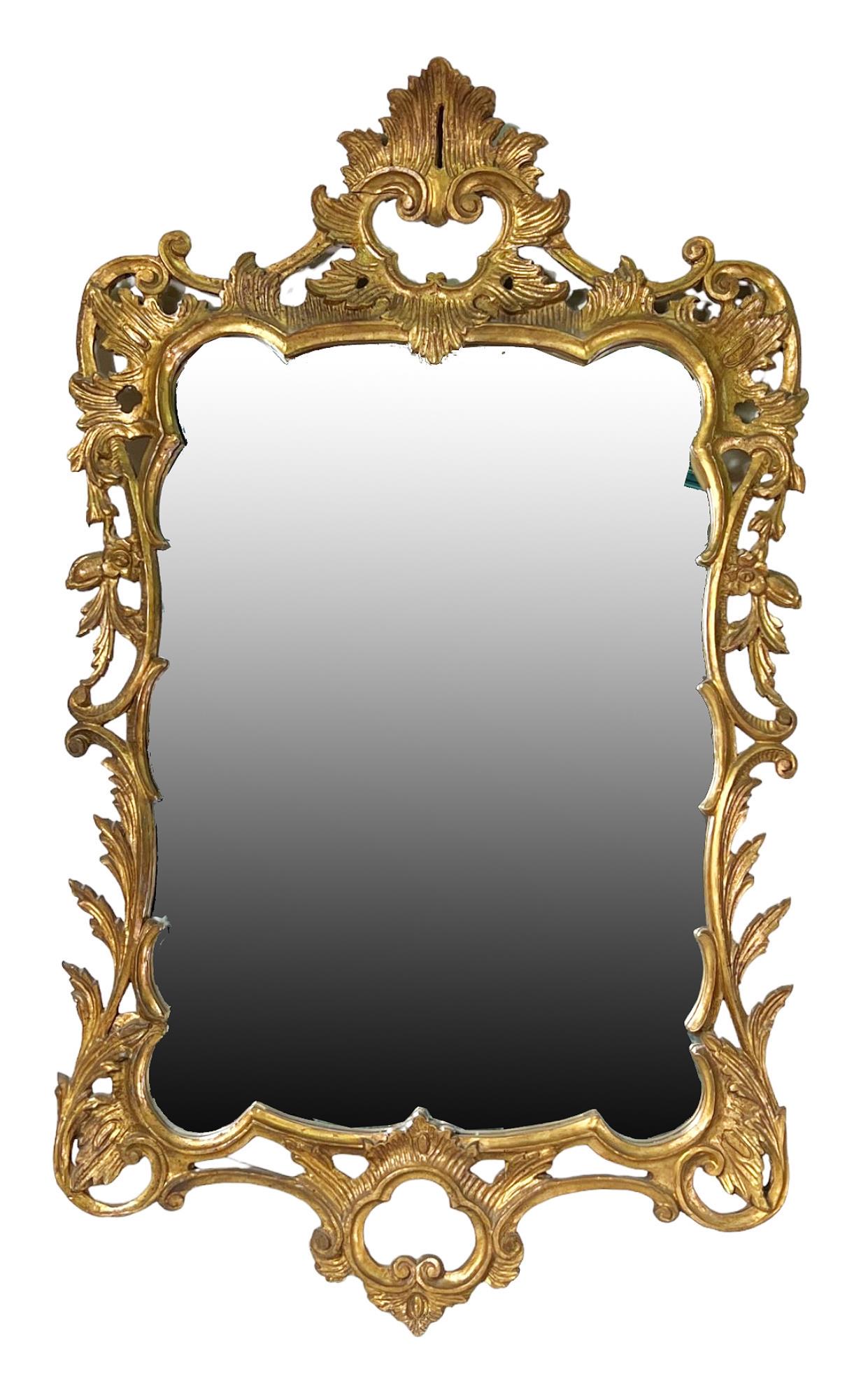 ANTIQUE GOLD GILT WALL HANGING MIRROR (1 of 5)