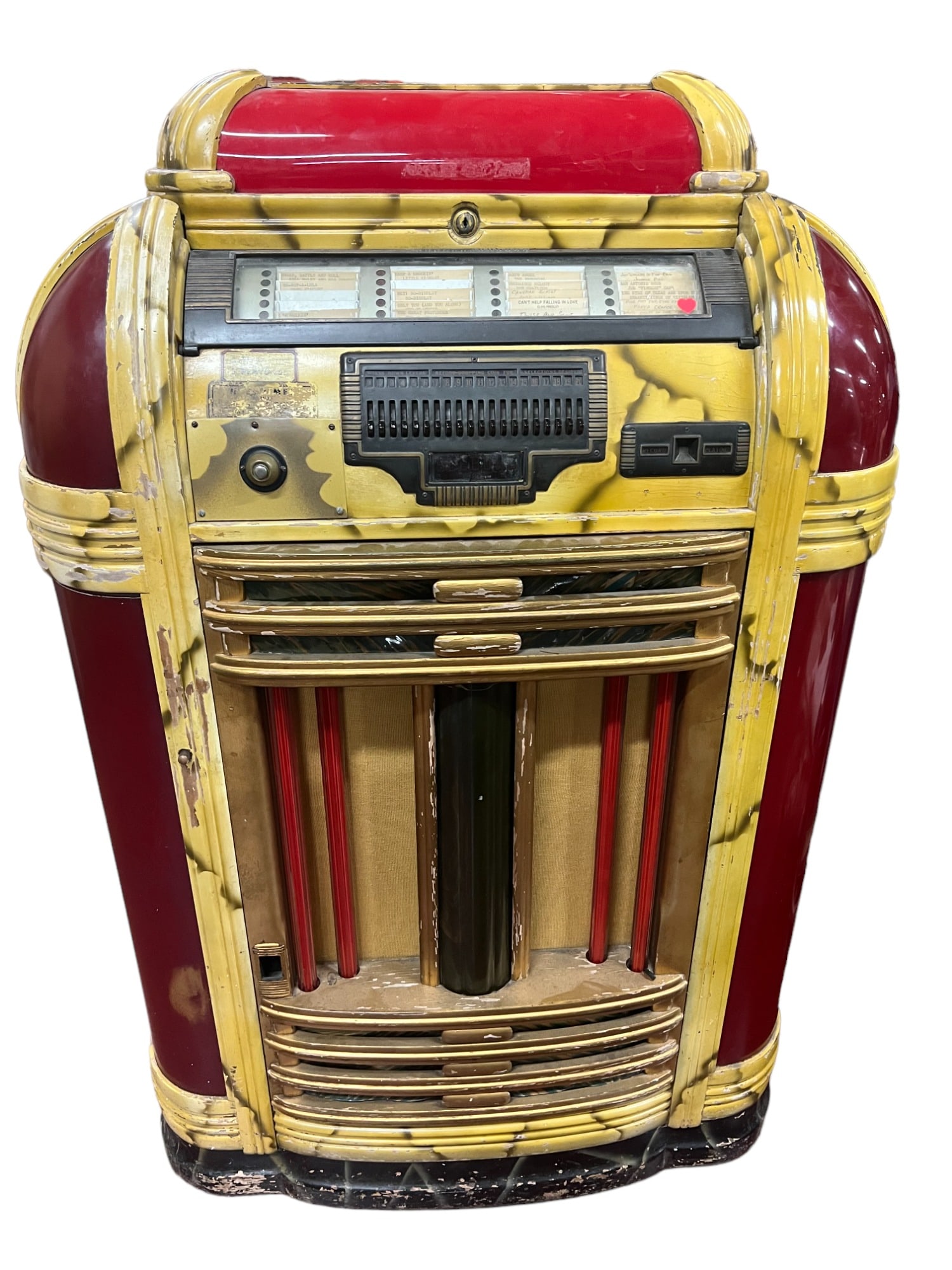 1939 SEEBURG SYMPHONOLA CLASSIC JUKEBOX: 1939 SEEBURG SYMPHONOLA CLASSIC JUKEBOX Height: 55 in. by Width: 36.5 in. by Depth: 25