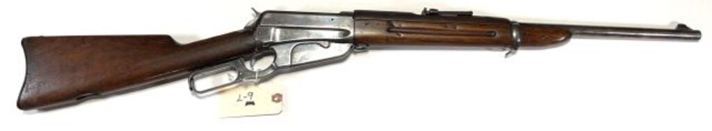 ANTIQUE WINCHESTER MODEL 1895 30 US RIFLE: ANTIQUE WINCHESTER MODEL 1895 FLAT SIDE 30 US RIFLE - LEVER ACTION RIFLE WITH 22in BARREL, US PROPERTY MARKED; SERIAL NUMBER: 8087; ANTIQUE FIREARM (NO FFL TRANSFER REQUIRED)